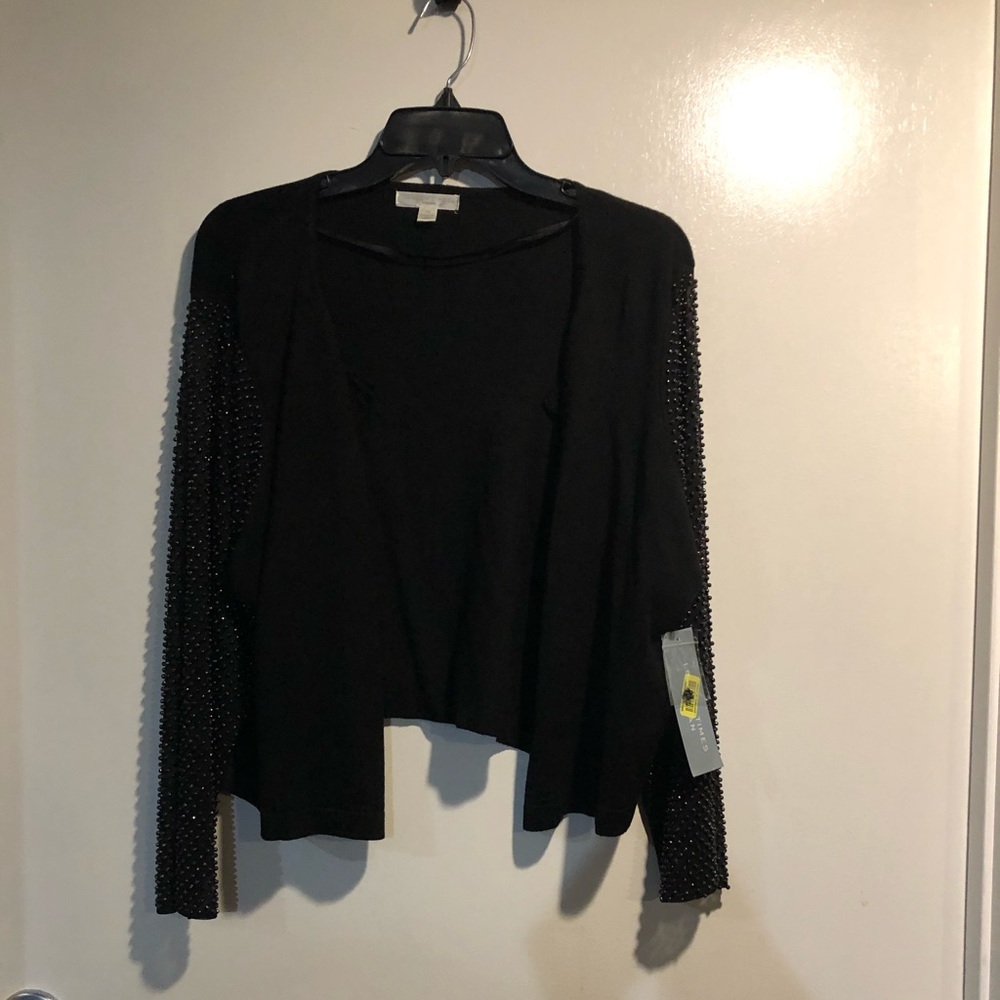 Women’s Black Dressy Sweater w: Beaded Sleeves